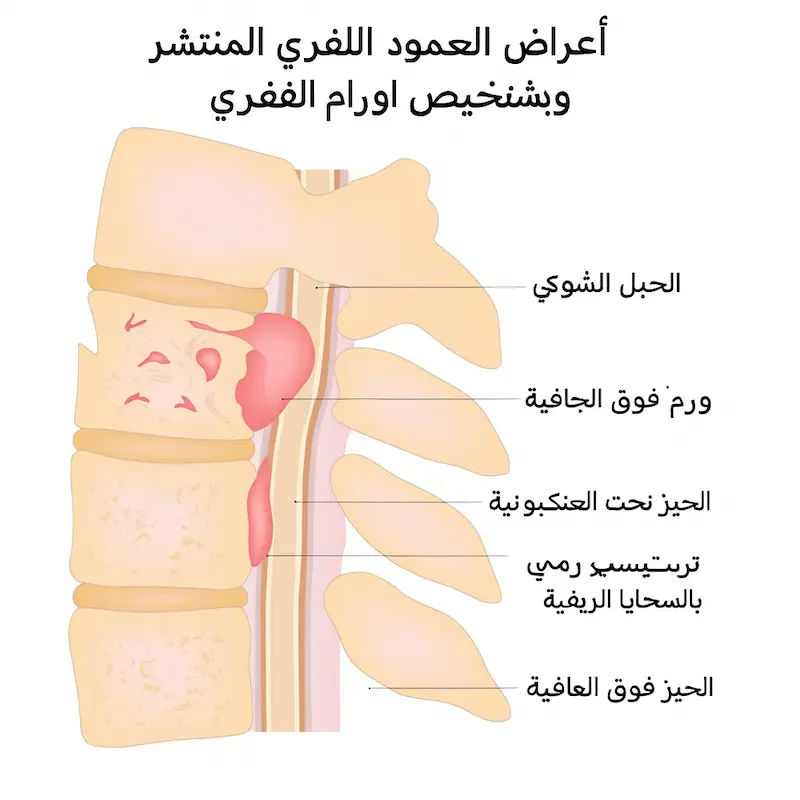 أعراض سرطان العمود الفقري النقيلي وتشخيص ورم العمود الفقري