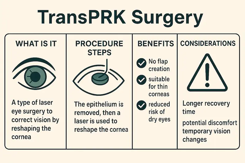 Инфографика, отвечающая на вопрос "Что такое Транс-ФРК?", и описывающая этапы процедуры, ее преимущества и недостатки.